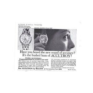 Accutron by Bulova Advertisement  Watch AD 1960s Vintage Print Ad
